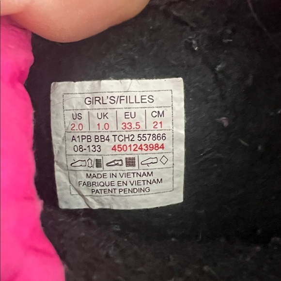 The North Face girls size 2 Alpenglow winter boots Fuchsia and Charcoal - Picture 2 of 10